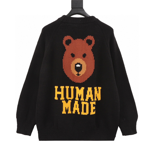 designer,replica,clothing,fake,1:1,lv,luxury,high quality HUMAN MADE autumn and winter new brown bear sweater (141E)