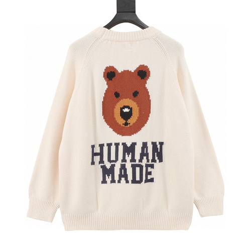 designer,replica,clothing,fake,1:1,lv,luxury,high quality HUMAN MADE new autumn and winter brown bear sweater (166E)