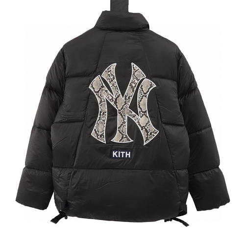 designer,replica,clothing,fake,1:1,lv,luxury,high quality KITH & MLB joint style python pattern embroidered letter down jacket (59B0)