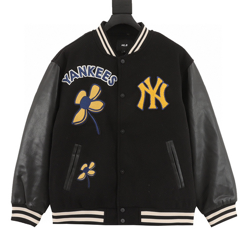 designer,replica,clothing,fake,1:1,lv,luxury,high quality MLB Logo embroidered retro baseball jacket (D71F)