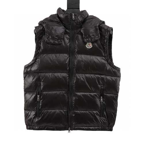 designer,replica,clothing,fake,1:1,lv,luxury,high quality Moncler new logo hooded down vest (5F9E)