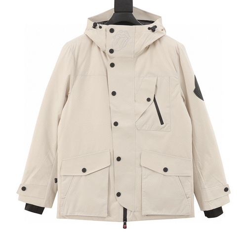 designer,replica,clothing,fake,1:1,lv,luxury,high quality Moncler Rolling Stone Big Tongue Collaboration Down Jacket (AB4E)
