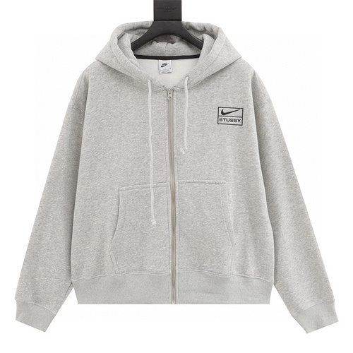 designer,replica,clothing,fake,1:1,lv,luxury,high quality Nike x Stussy joint zipper drawstring hooded sweatshirt jacket (3A0C)