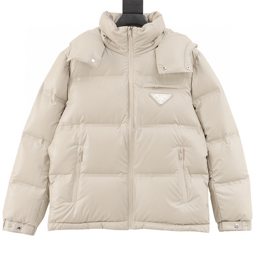 designer,replica,clothing,fake,1:1,lv,luxury,high quality Prada classic triangular logo detachable down jacket (DBC1)