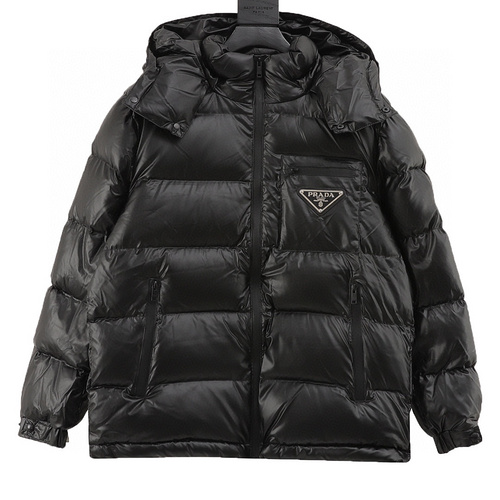 designer,replica,clothing,fake,1:1,lv,luxury,high quality Prada classic triangular logo detachable down jacket (0788)