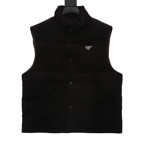 designer,replica,clothing,fake,1:1,lv,luxury,high quality Prada triangle corduroy down vest (1736)