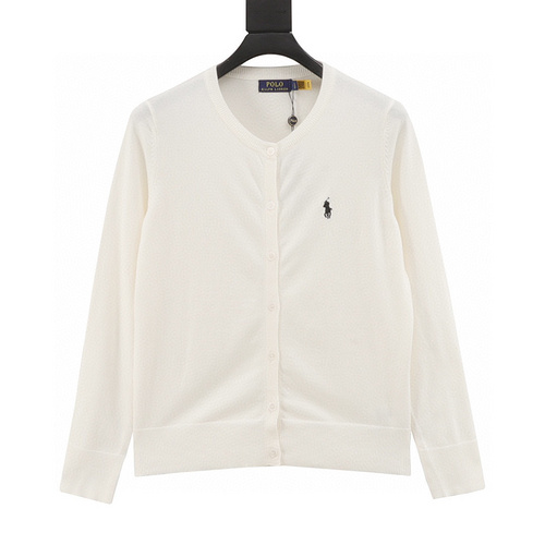 designer,replica,clothing,fake,1:1,lv,luxury,high quality Ralph Lauren classic logo embroidered knitted crew neck cardigan (5FC8)