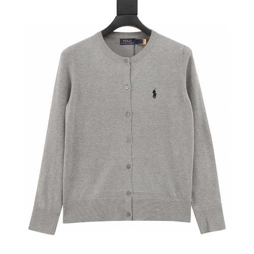 designer,replica,clothing,fake,1:1,lv,luxury,high quality Ralph Lauren classic logo embroidered knitted crew neck cardigan (9381)