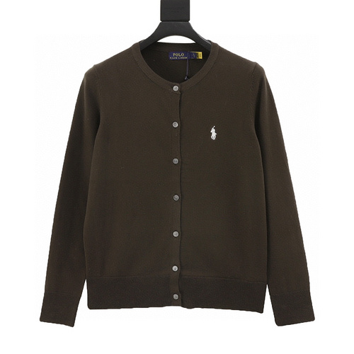 designer,replica,clothing,fake,1:1,lv,luxury,high quality Ralph Lauren classic logo embroidered knitted crew neck cardigan (DFA5)