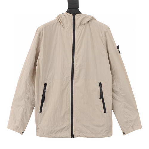 designer,replica,clothing,fake,1:1,lv,luxury,high quality Stone Island solid color zipper hooded jacket (974D)