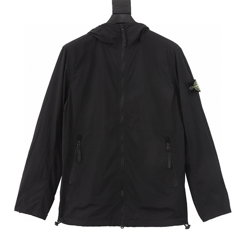 designer,replica,clothing,fake,1:1,lv,luxury,high quality Stone Island solid color zipper hooded jacket (F63C)