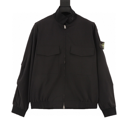designer,replica,clothing,fake,1:1,lv,luxury,high quality Stone Island stand collar zipper jacket (779A)