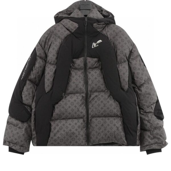 designer,replica,clothing,fake,1:1,lv,luxury,high quality LV limited edition presbyopia warm hooded down jacket (EF52)