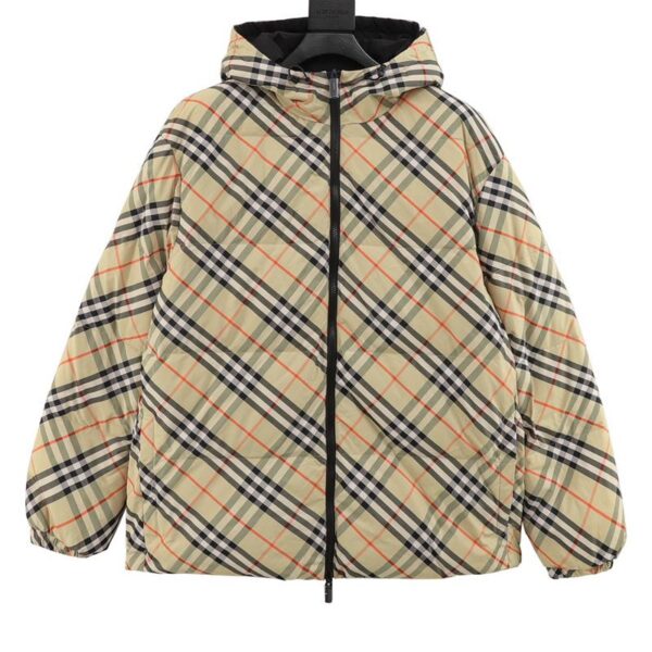 designer,replica,clothing,fake,1:1,lv,luxury,high quality Burberry plaid reversible down jacket (DF11)