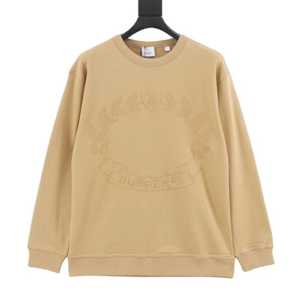designer,replica,clothing,fake,1:1,lv,luxury,high quality Burberry Oak Leaf Badge Embroidered Round Neck Sweatshirt (D3E6)