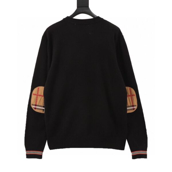 designer,replica,clothing,fake,1:1,lv,luxury,high quality Burberry arm patch plaid round neck sweater (7110)