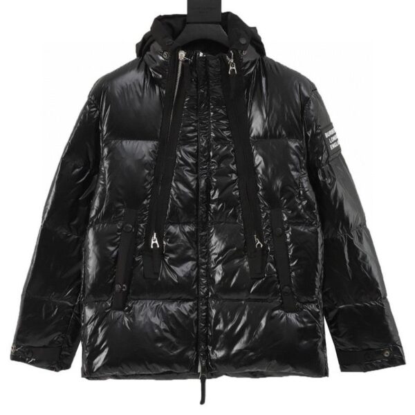 designer,replica,clothing,fake,1:1,lv,luxury,high quality Burberry patent leather glossy 3-zip down jacket (B643)