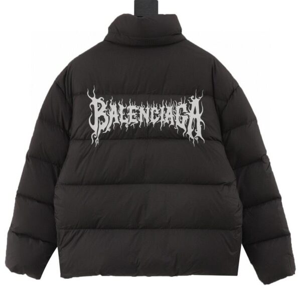 designer,replica,clothing,fake,1:1,lv,luxury,high quality Balenciaga flame back silhouette stand collar down jacket (5F73)