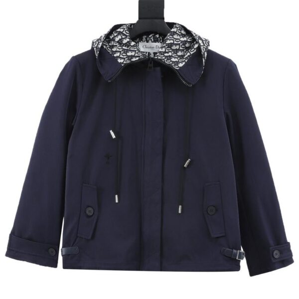 designer,replica,clothing,fake,1:1,lv,luxury,high quality Dior lined all-over printed jacquard zipper hooded jacket (5221)