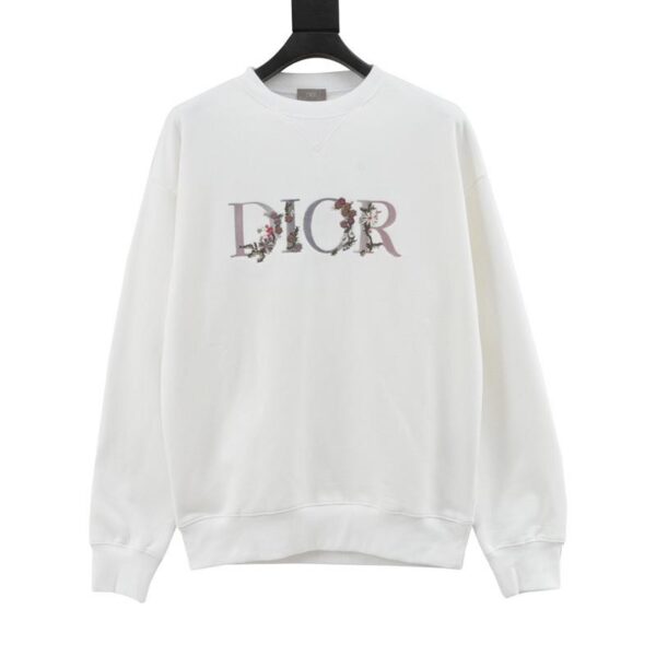 designer,replica,clothing,fake,1:1,lv,luxury,high quality Dior gradient floral letter embroidery crew neck sweatshirt (B277)