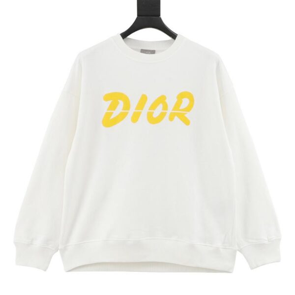 designer,replica,clothing,fake,1:1,lv,luxury,high quality Dior letter logo foam printed crew neck sweatshirt (C73B)