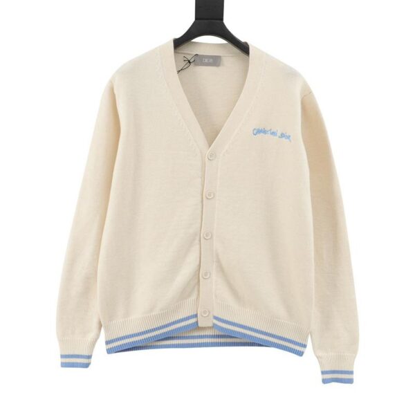 designer,replica,clothing,fake,1:1,lv,luxury,high quality Dior letter embroidered cardigan sweater (8568)