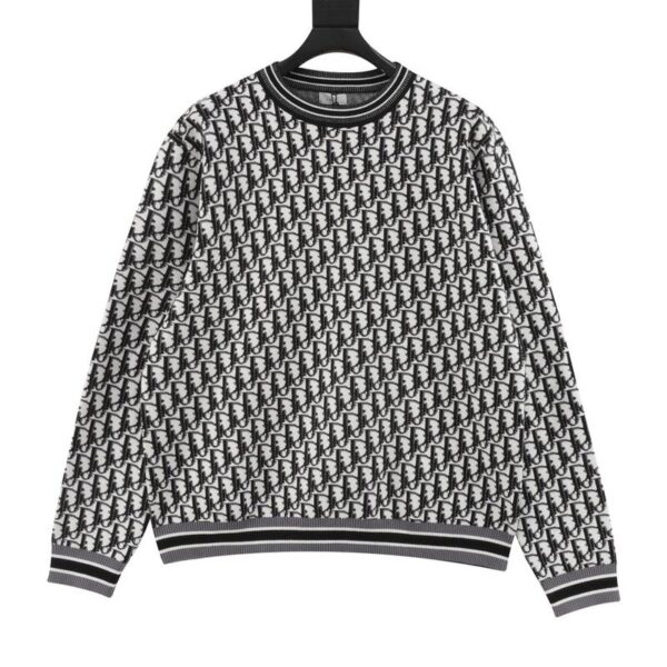 designer,replica,clothing,fake,1:1,lv,luxury,high quality Dior all over printed old flower jacquard knitted sweater (5752)