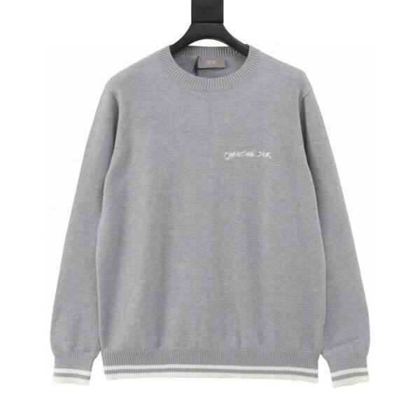 designer,replica,clothing,fake,1:1,lv,luxury,high quality Dior letter embroidered crew neck sweater (B1D3)