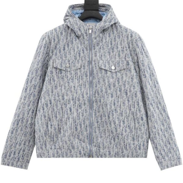 designer,replica,clothing,fake,1:1,lv,luxury,high quality Dior all over printed washed distressed jacquard LOGO hooded down jacket (CB2C)