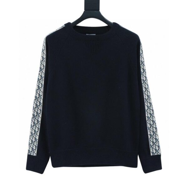 designer,replica,clothing,fake,1:1,lv,luxury,high quality Dior classic jacquard webbing crew neck sweater (9D88)