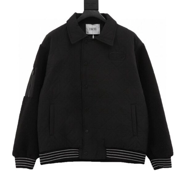 designer,replica,clothing,fake,1:1,lv,luxury,high quality Dior lamb wool patchwork baseball jacket (43EA)