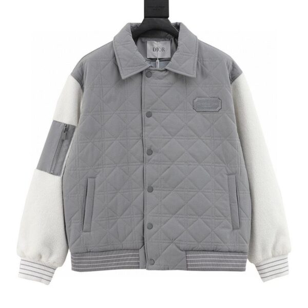 designer,replica,clothing,fake,1:1,lv,luxury,high quality Dior lamb wool patchwork baseball jacket (A17D)