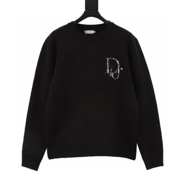 designer,replica,clothing,fake,1:1,lv,luxury,high quality Dior presbyopic embroidery pattern knitted pullover sweater (0681)