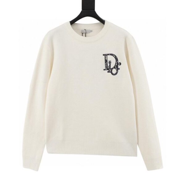 designer,replica,clothing,fake,1:1,lv,luxury,high quality Dior presbyopic embroidery pattern knitted pullover sweater (7102)