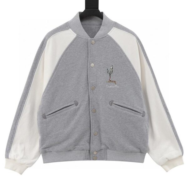 designer,replica,clothing,fake,1:1,lv,luxury,high quality Dior lily of the valley embroidered patchwork baseball jacket (D485)