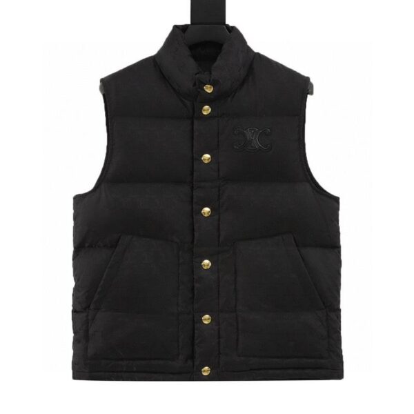 designer,replica,clothing,fake,1:1,lv,luxury,high quality Celine Arc de Triomphe dark pattern down vest (111B)