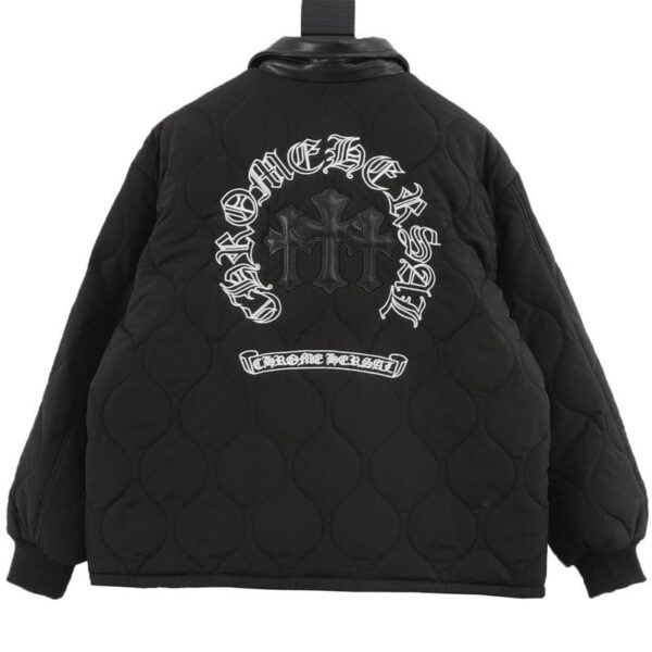 designer,replica,clothing,fake,1:1,lv,luxury,high quality Chrome Hearts cross Sanskrit embroidered lapel cotton jacket (B644)