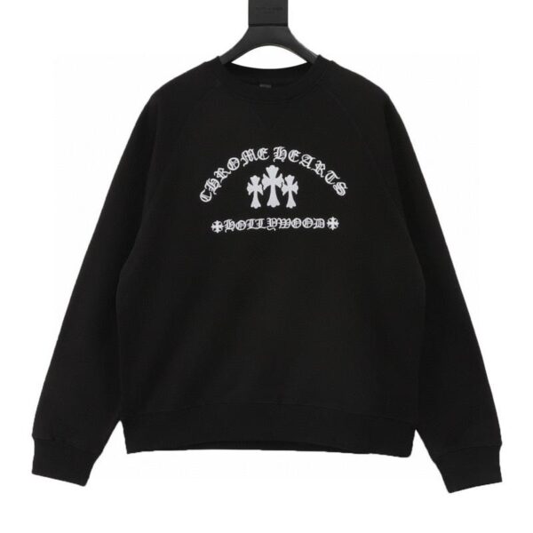 designer,replica,clothing,fake,1:1,lv,luxury,high quality Chrome Hearts Sanskrit cross-embroidery sweatshirt (9D59)