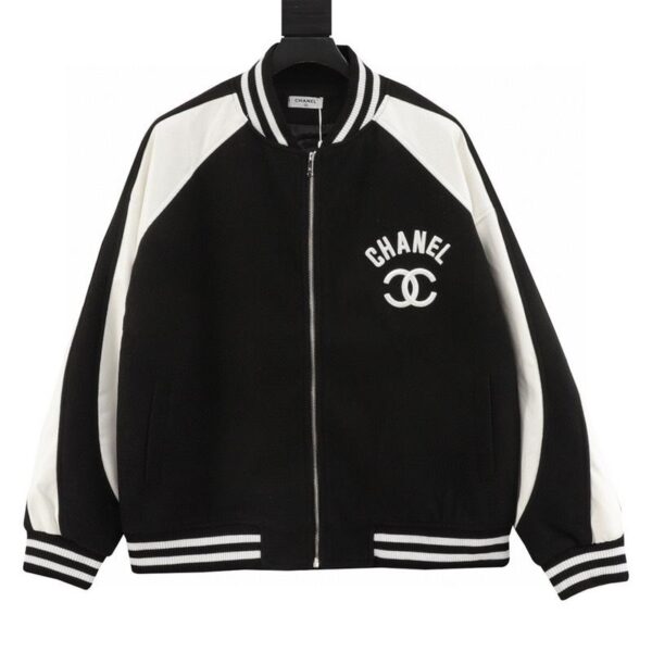 designer,replica,clothing,fake,1:1,lv,luxury,high quality CHANEL patchwork embroidered baseball jacket (1123)