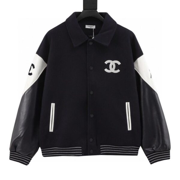 designer,replica,clothing,fake,1:1,lv,luxury,high quality CHANEL patchwork embroidered baseball jacket (273C)