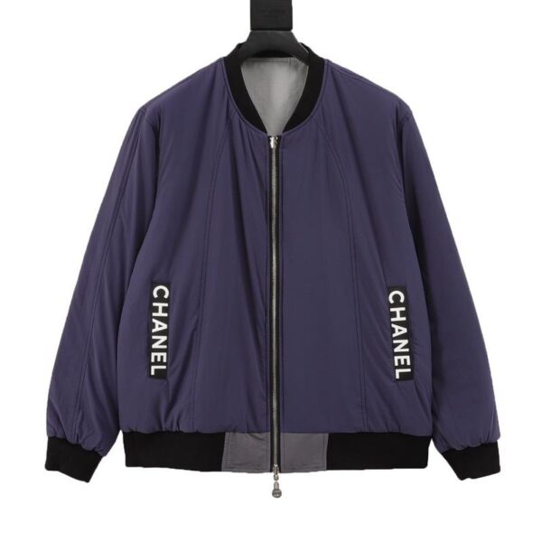designer,replica,clothing,fake,1:1,lv,luxury,high quality CHANEL embroidered slogan retro zipper double-sided cotton jacket (6B3A)
