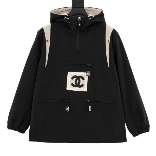 designer,replica,clothing,fake,1:1,lv,luxury,high quality CHANEL embroidered slogan retro zipper windbreaker jacket (5618)