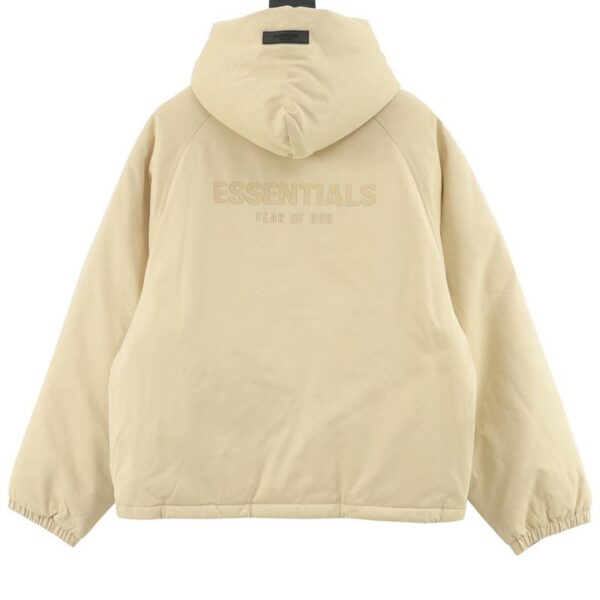 designer,replica,clothing,fake,1:1,lv,luxury,high quality Fear of God fog essential double row silicone letter hooded cotton jacket (6E75)