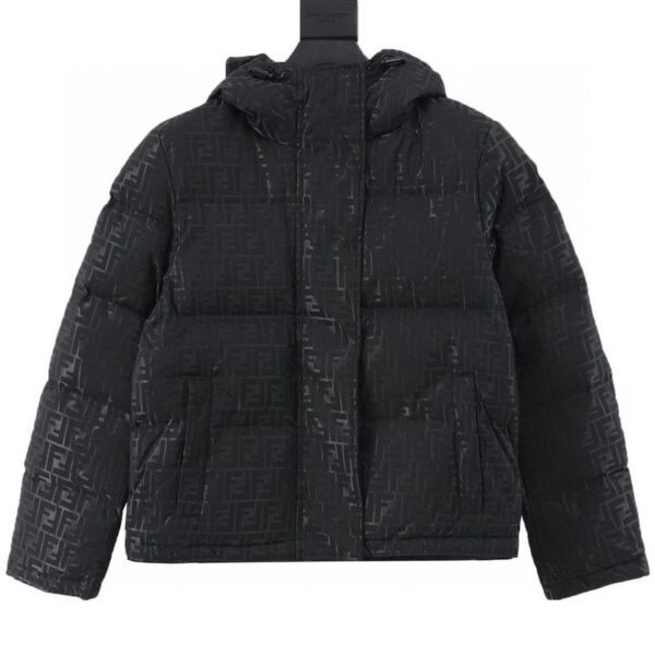 designer,replica,clothing,fake,1:1,lv,luxury,high quality Fendi FF dark pattern jacquard down jacket (061E)