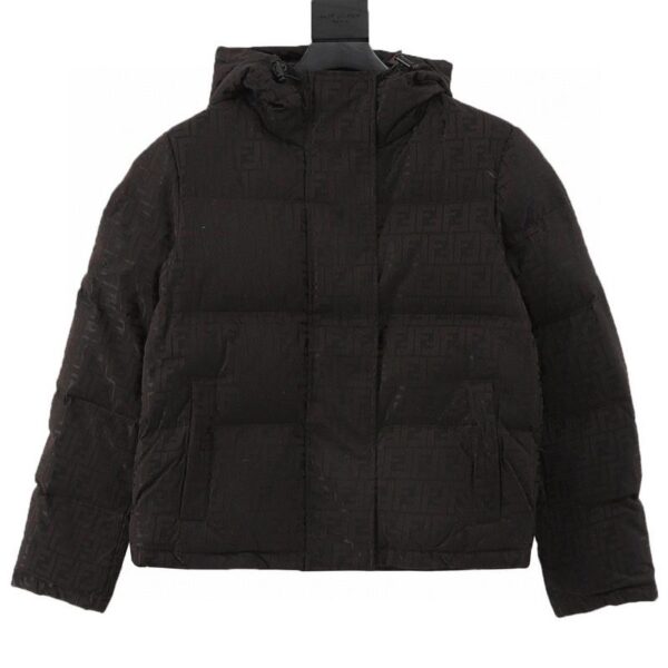 designer,replica,clothing,fake,1:1,lv,luxury,high quality Fendi FF dark pattern jacquard down jacket (54E5)