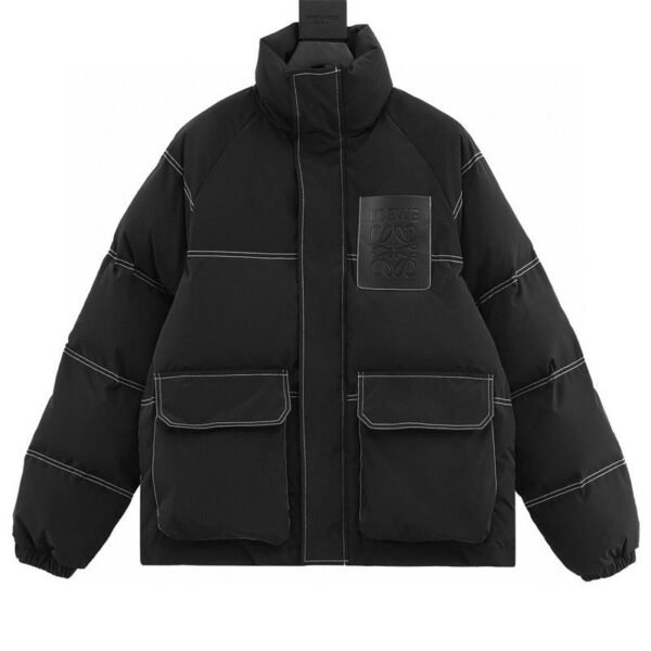 designer,replica,clothing,fake,1:1,lv,luxury,high quality Loewe Topstitched Leather Label Down Jacket (EC4D)