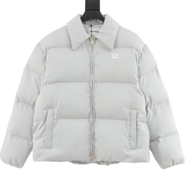 designer,replica,clothing,fake,1:1,lv,luxury,high quality MiuMiu new jacquard all-over lapel down jacket (3B9A)