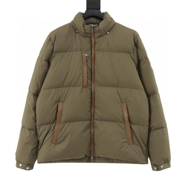 designer,replica,clothing,fake,1:1,lv,luxury,high quality Moncler BESBRE leather zipper hooded down jacket (8B90)