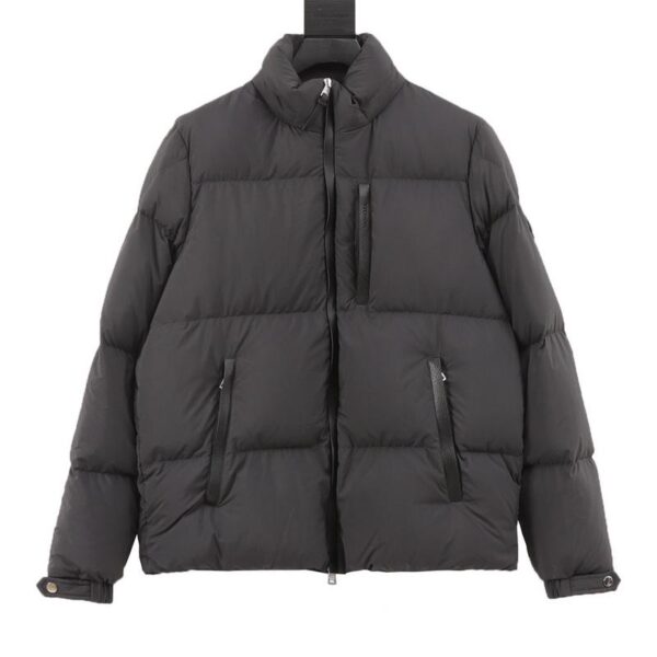 designer,replica,clothing,fake,1:1,lv,luxury,high quality Moncler Besbre leather logo zip down jacket (4B7C)