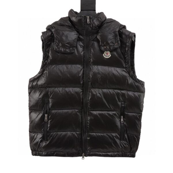 designer,replica,clothing,fake,1:1,lv,luxury,high quality Moncler new logo hooded down vest (C6D9)